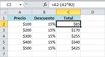 Cómo restar porcentajes en Excel