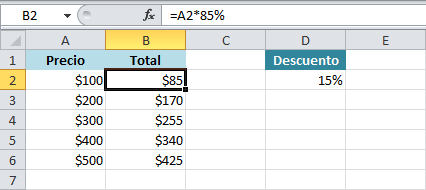 Resultado de imagen de porcentajes en excel