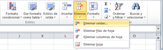Eliminar filas de acuerdo a un criterio en Excel