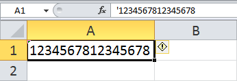 Números mayores a 15 dígitos en Excel