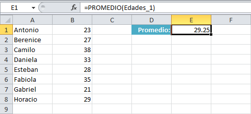 Cómo definir nombres para rangos dinámicos en Excel