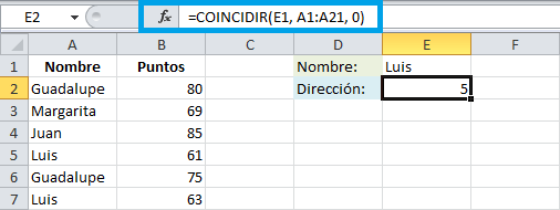 Encontrar la dirección de una celda en una matriz a partir de un valor