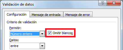 Truco de validación de datos en Excel ejemplo