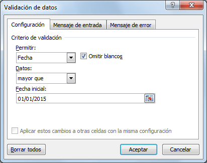 Validar datos en Excel